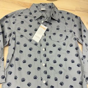 Gymboree Paw Print Button Down Dress Shirt Brand New with Tags Size 5-6